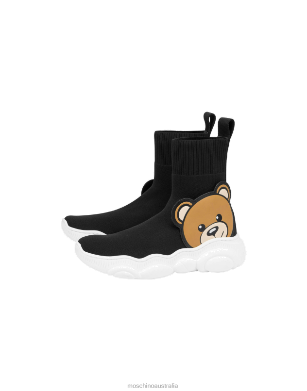 TEDDY PATCH SOCK SNEAKERS Moschino Girl BLACK 44AA1031 Footwear
