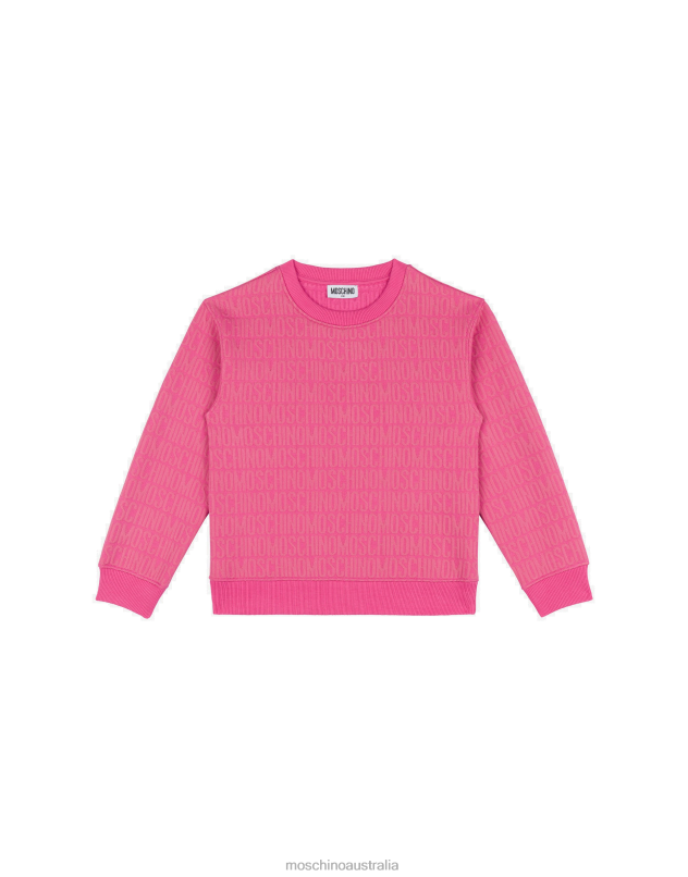 ALLOVER LOGO COTTON SWEATSHIRT Moschino Girl FUCHSIA 44AA1054 Clothing
