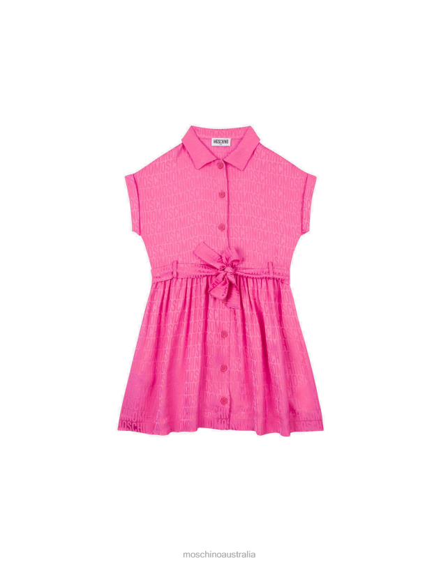 ALLOVER LOGO SATIN SHIRT DRESS Moschino Girl FUCHSIA 44AA1045 Clothing