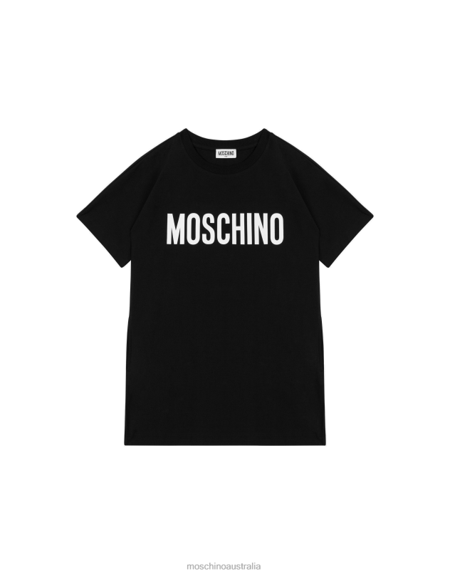 LOGO PRINT JERSEY DRESS Moschino Girl BLACK 44AA1041 Clothing