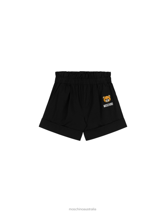 TEDDY PATCH POPLIN SHORTS Moschino Girl BLACK 44AA1047 Clothing