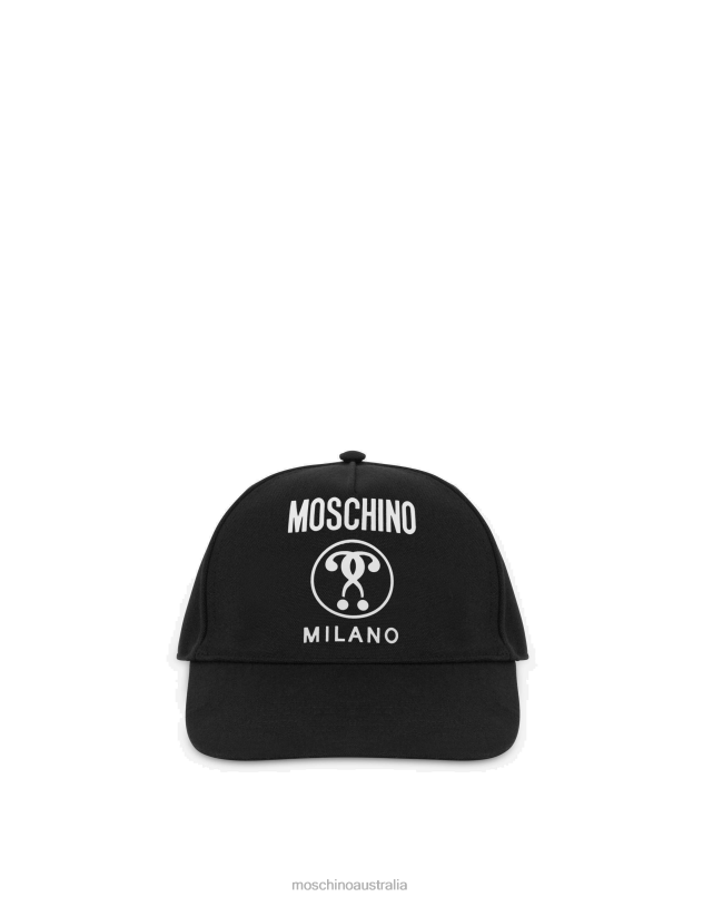 DOUBLE QUESTION MARK CANVAS HAT Moschino Men BLACK 44AA804 Accessory