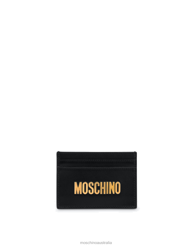 METALLIC LOGO CARD WALLET Moschino Men BLACK 44AA789 Accessory
