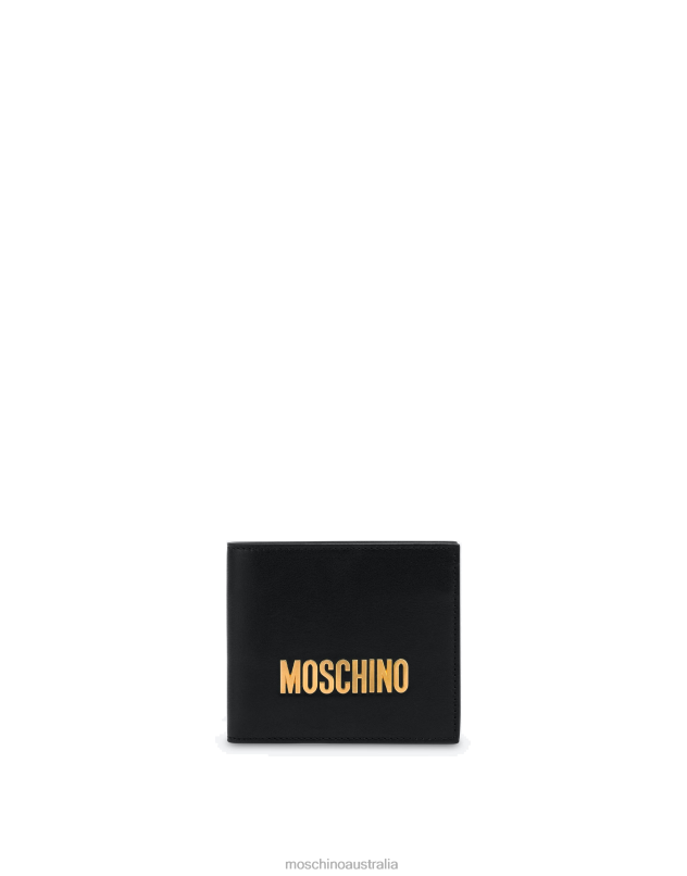 METALLIC LOGO FLAP WALLET Moschino Men BLACK 44AA790 Accessory