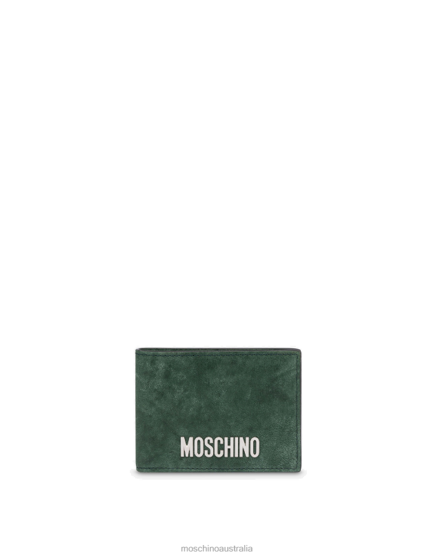 WASHED NAPPA LEATHER FLAT WALLET Moschino Men DARK GREEN 44AA791 Accessory