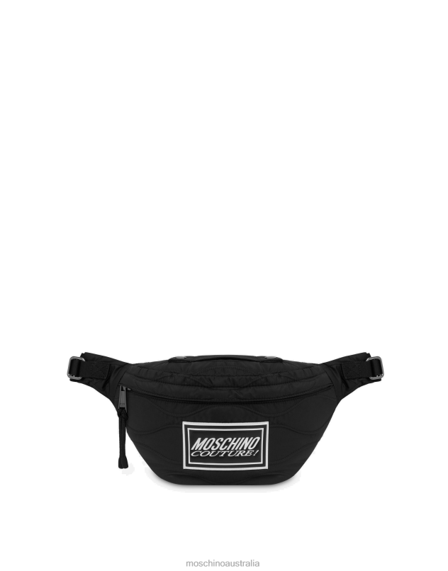 ITALIC LOGO NYLON BELT BAG Moschino Men BLACK 44AA702 Accessory