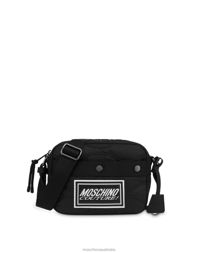 ITALIC LOGO NYLON MESSENGER BAG Moschino Men BLACK 44AA697 Accessory