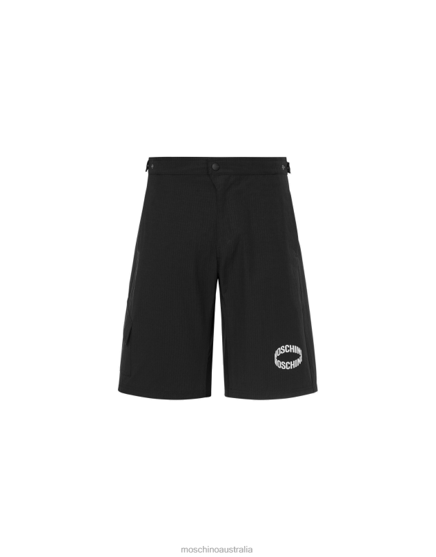 LOOP RIPSTOP NYLON BERMUDA SHORTS Moschino Men BLACK 44AA538 Clothing