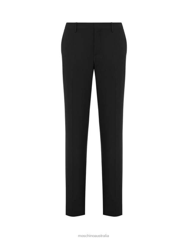 STRETCH GABARDINE TROUSERS Moschino Men BLACK 44AA528 Clothing