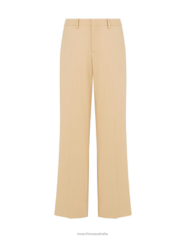 STRETCH GABARDINE WIDE TROUSERS Moschino Men BEIGE 44AA529 Clothing