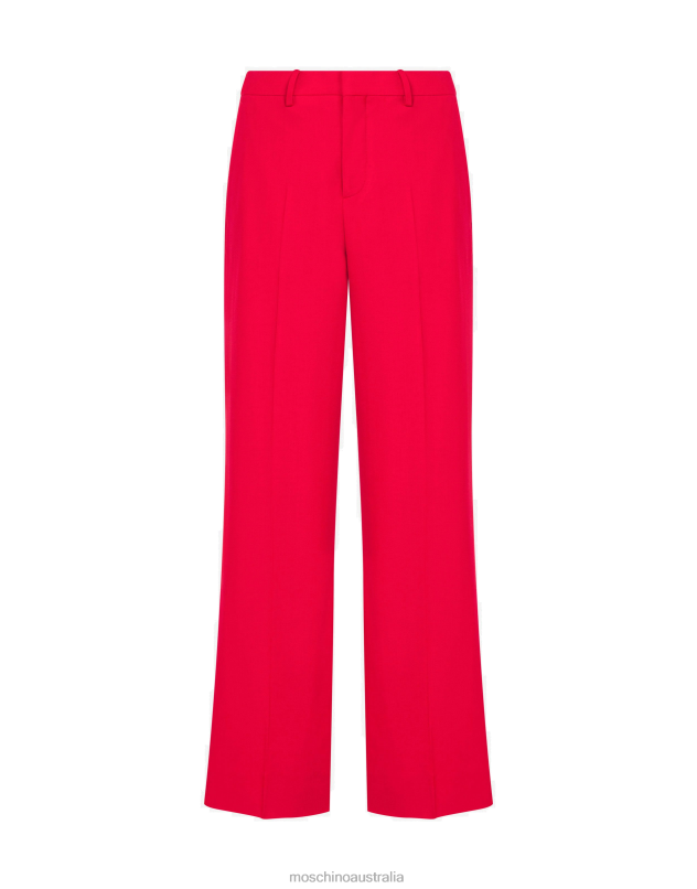 STRETCH GABARDINE WIDE TROUSERS Moschino Men RED 44AA534 Clothing
