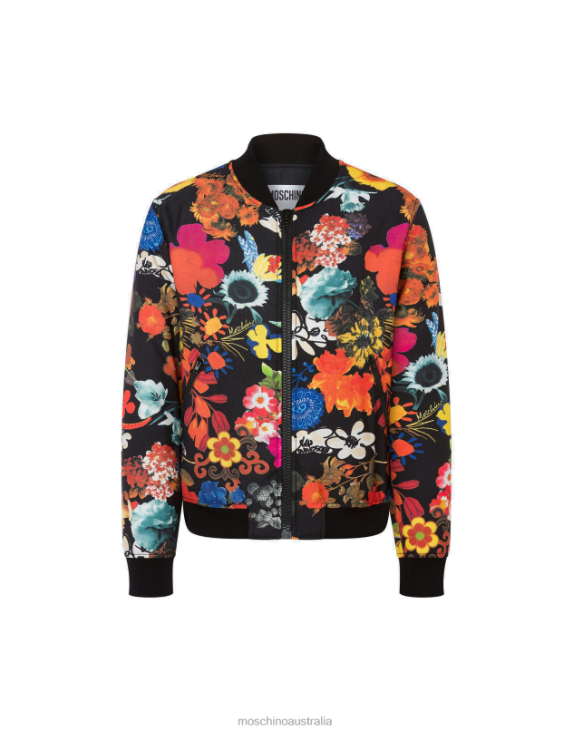 ALLOVER FLOWERS NYLON BOMBER JACKET Moschino Men MULTICOLOURED 44AA502 Clothing