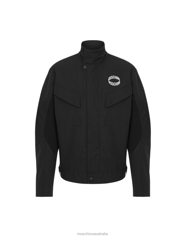 LOOP RIPSTOP NYLON WINDBREAKER Moschino Men BLACK 44AA510 Clothing