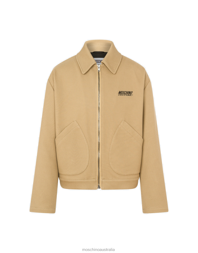 LOGO EMBROIDERY DOUBLE CAVALRY JACKET Moschino Men BEIGE 44AA525 Clothing