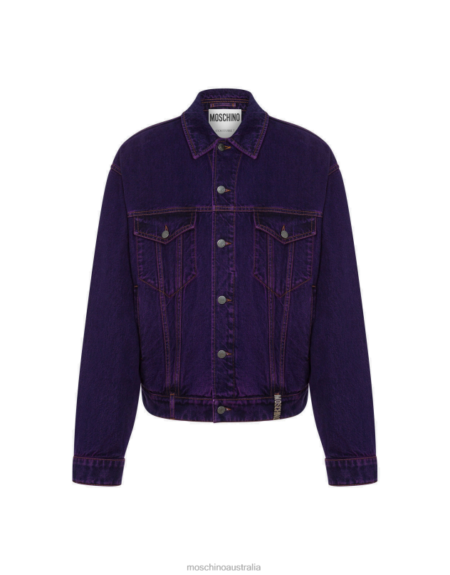 OVERDYED DENIM JACKET Moschino Men PURPLE 44AA524 Clothing