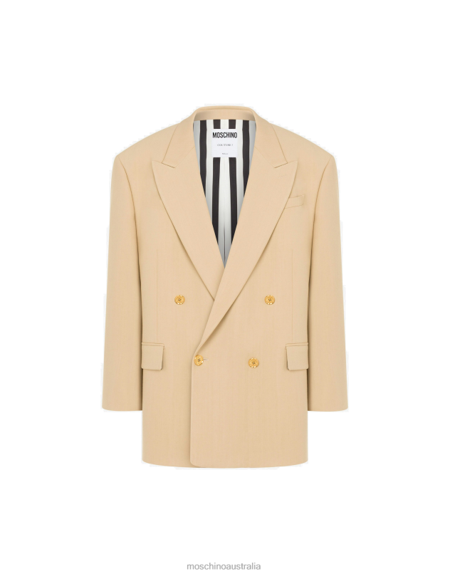 STRETCH GABARDINE JACKET Moschino Men BEIGE 44AA520 Clothing