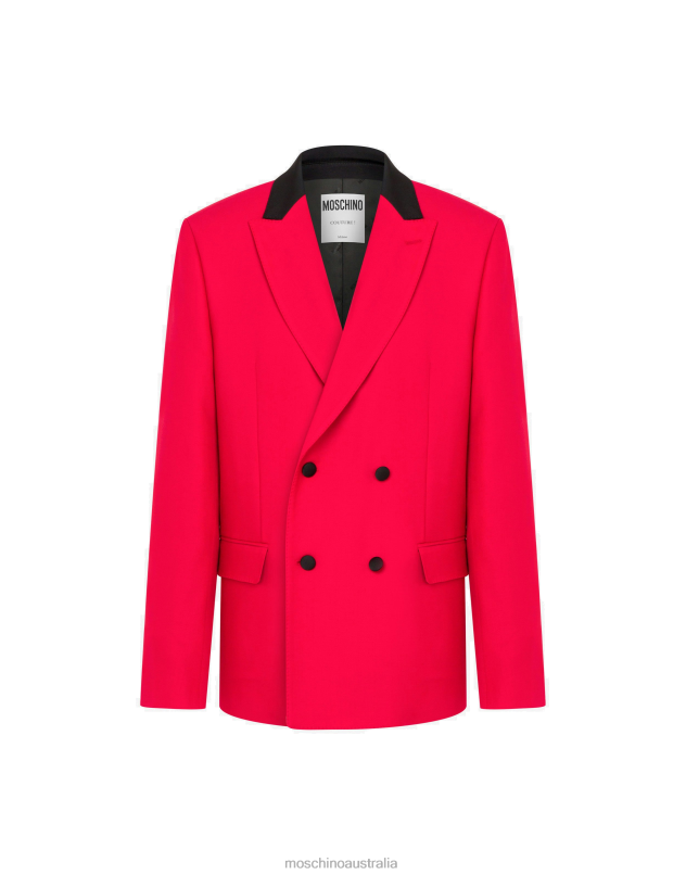 STRETCH GABARDINE JACKET Moschino Men RED 44AA523 Clothing