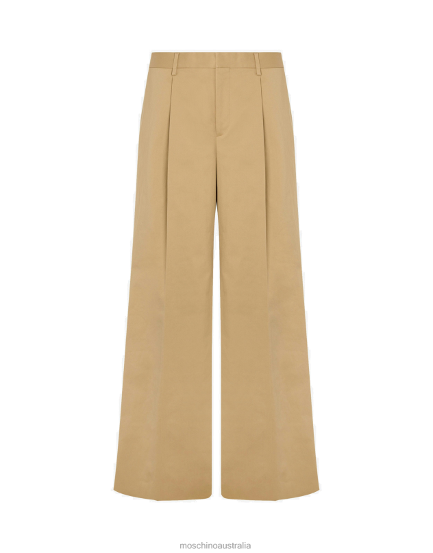 STRETCH GABARDINE TROUSERS Moschino Men BEIGE 44AA646 Clothing