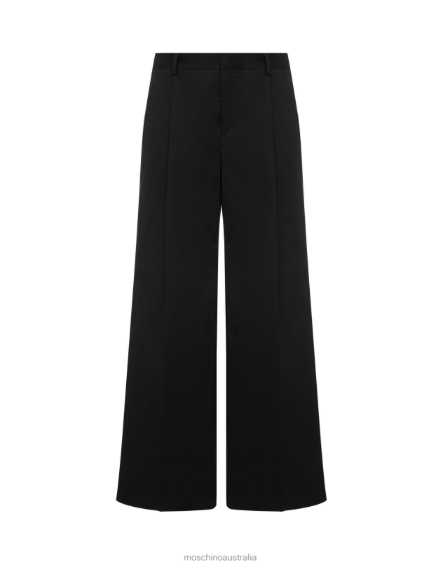STRETCH GABARDINE TROUSERS Moschino Men BLACK 44AA632 Clothing