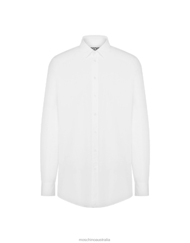 IN LOVE WE TRUST POPLIN SHIRT Moschino Men WHITE 44AA576 Clothing