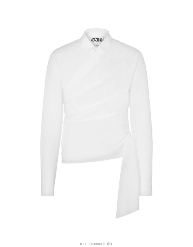 KNOTTED POPLIN SHIRT Moschino Men WHITE 44AA577 Clothing