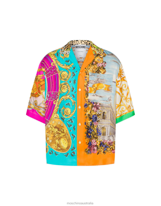 SCARF PRINT TWILL SHIRT Moschino Men MULTICOLOURED 44AA567 Clothing