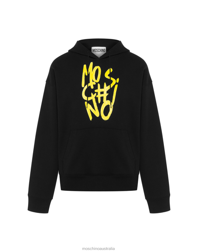 SCRIBBLE LOGO HOODIE Moschino Men BLACK 44AA555 Clothing