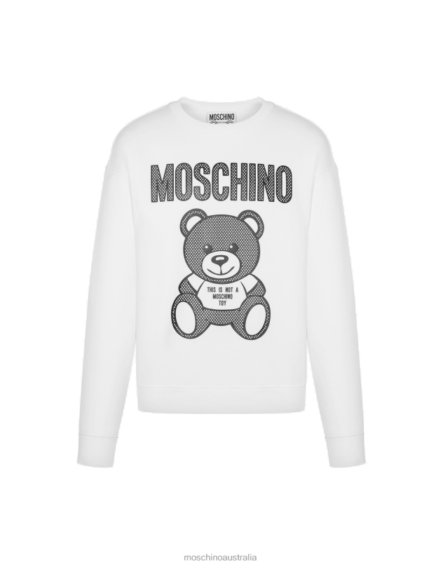 TEDDY MESH ORGANIC COTTON SWEATSHIRT Moschino Men WHITE 44AA560 Clothing