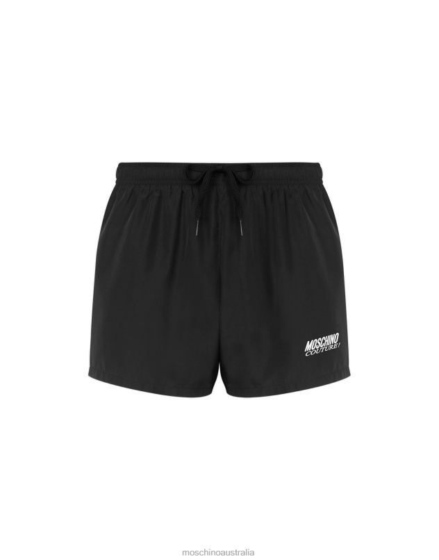 LOGO EMBROIDERY NYLON SWIM TRUNKS Moschino Men BLACK 44AA648 Clothing