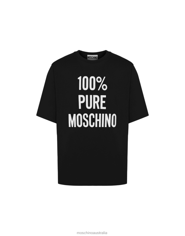 100% PURE ORGANIC JERSEY T-SHIRT Moschino Men BLACK 44AA615 Clothing
