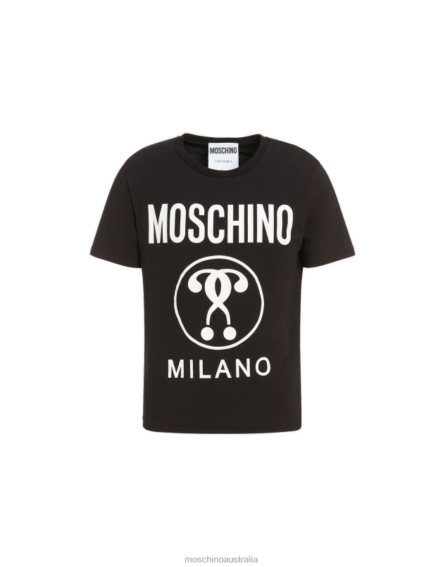 DOUBLE QUESTION MARK JERSEY T-SHIRT Moschino Men BLACK 44AA588 Clothing