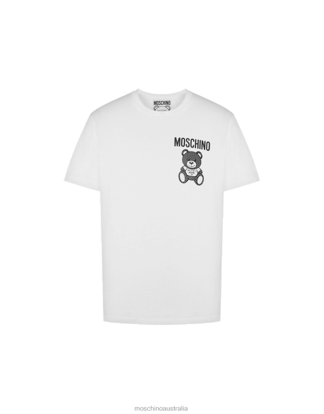 SMALL TEDDY MESH JERSEY T-SHIRT Moschino Men WHITE 44AA627 Clothing