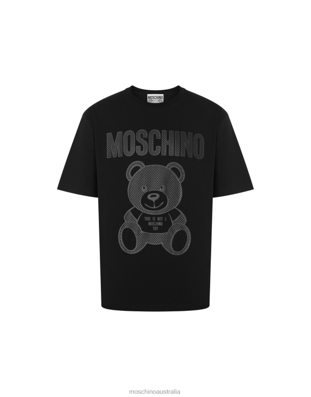 TEDDY MESH JERSEY T-SHIRT Moschino Men BLACK 44AA626 Clothing