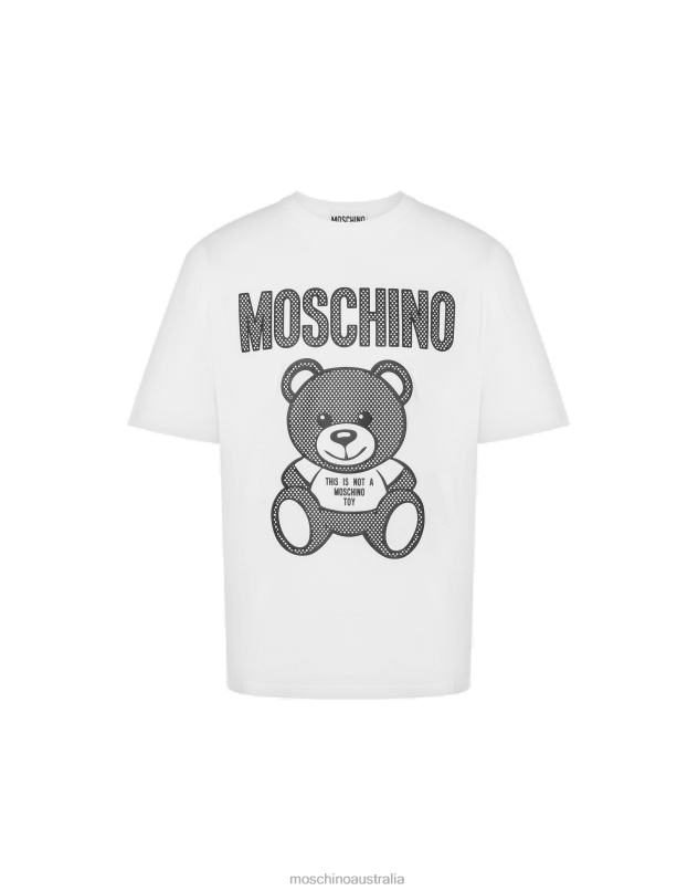 TEDDY MESH JERSEY T-SHIRT Moschino Men WHITE 44AA610 Clothing