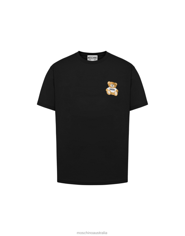 TEDDY PATCH ORGANIC JERSEY T-SHIRT Moschino Men BLACK 44AA590 Clothing