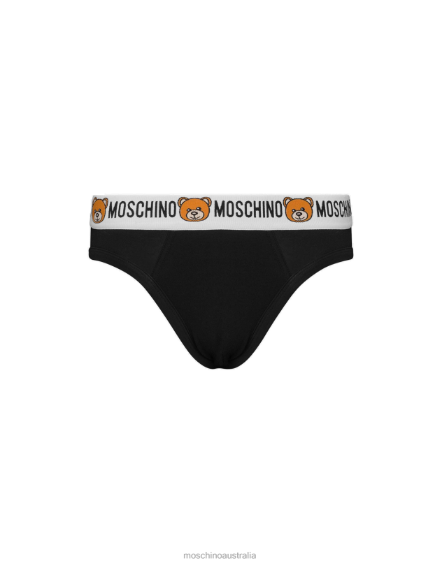 COTTON JERSEY BRIEFS WITH TEDDY BEAR Moschino Men BLACK 44AA688 Clothing