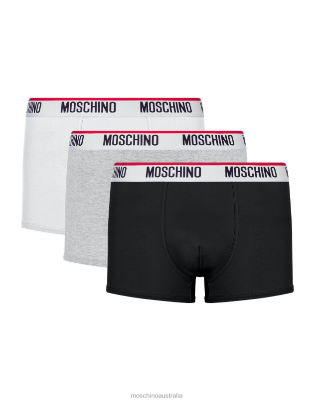 LOGO BAND SET OF 3 BOXERS Moschino Men BLACK 44AA660 Clothing