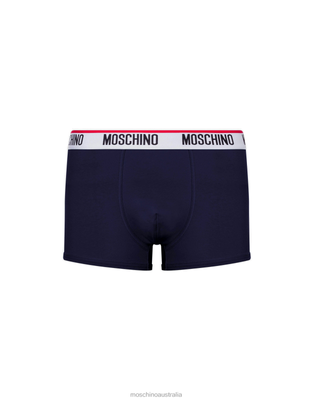 SET OF 2 LOGO BAND BOXERS Moschino Men BLUE 44AA682 Clothing