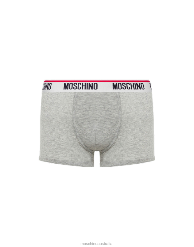 SET OF 2 LOGO BAND BOXERS Moschino Men LIGHT GREY 44AA679 Clothing