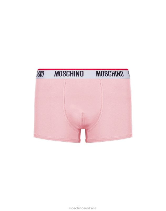 SET OF 2 LOGO BAND BOXERS Moschino Men PINK 44AA681 Clothing