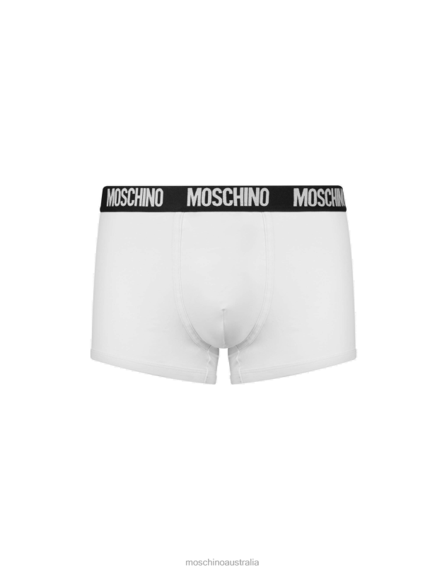 SET OF 2 LOGO BAND BOXER Moschino Men WHITE 44AA673 Clothing