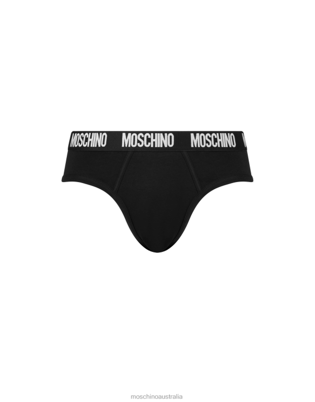 SET OF 2 LOGO BAND BRIEFS Moschino Men BLACK 44AA685 Clothing