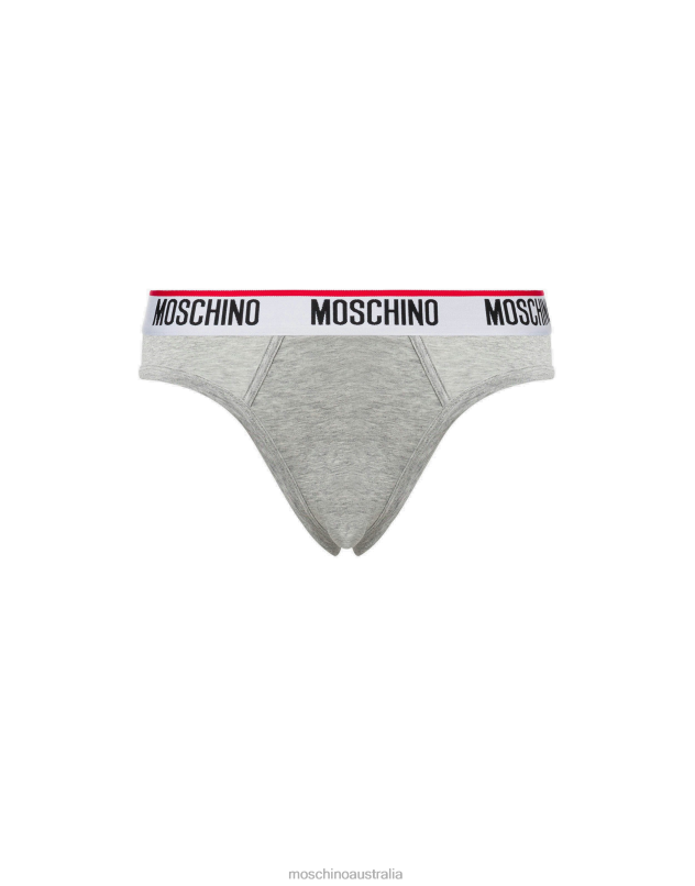 SET OF 2 LOGO BAND BRIEFS Moschino Men LIGHT GREY 44AA680 Clothing