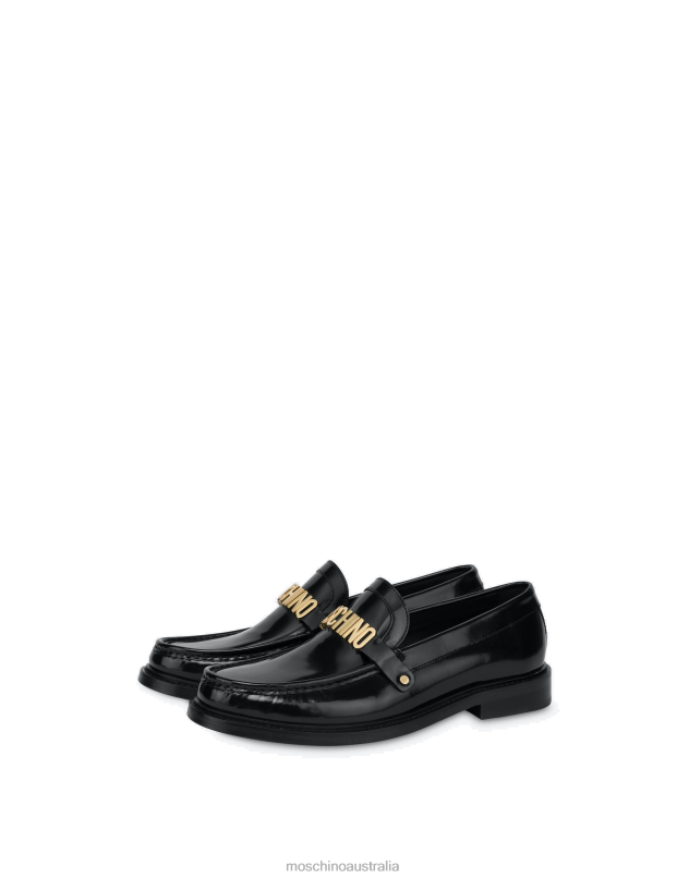 ABRASIVE CALF LOAFERS Moschino Men BLACK 44AA704 Footwear