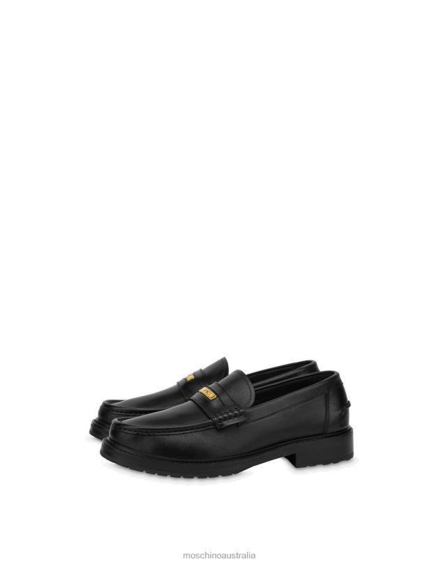 CALFSKIN VARSITY LOAFERS Moschino Men BLACK 44AA706 Footwear