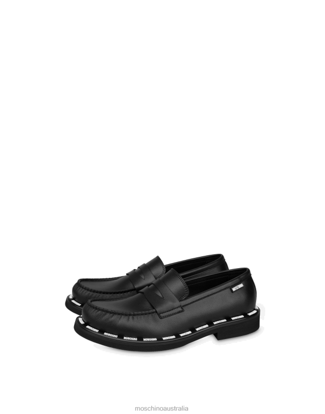 RUBBER LOGO LOAFERS Moschino Men BLACK 44AA712 Footwear