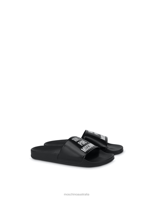 100% PURE POOL SLIDERS Moschino Men BLACK 44AA731 Footwear