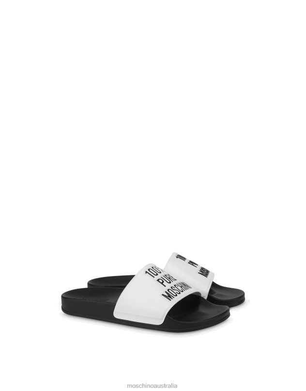 100% PURE POOL SLIDERS Moschino Men WHITE 44AA732 Footwear