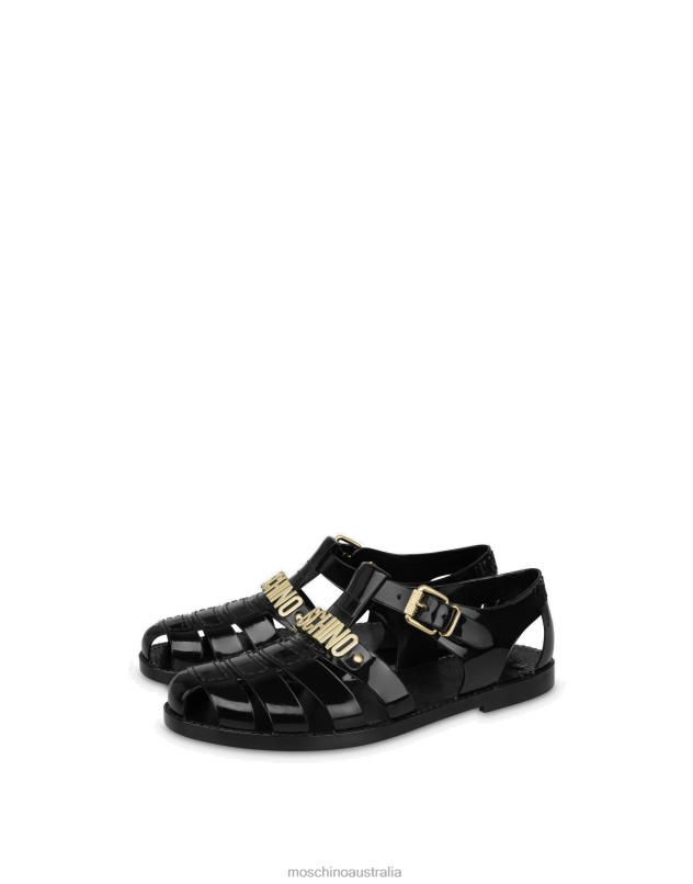 JELLY LETTERING LOGO SANDALS Moschino Men BLACK 44AA718 Footwear
