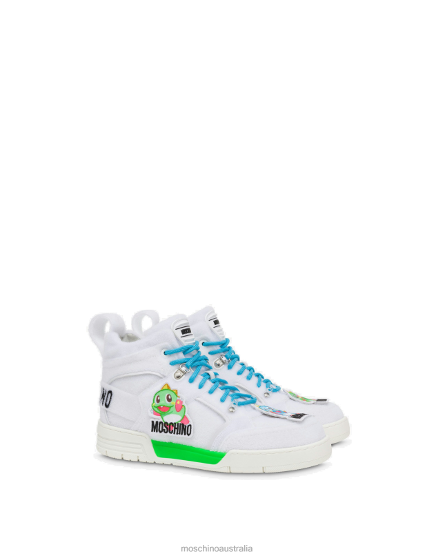 Bubble Booble streetball high-top sneakers Moschino Men WHITE 44AA767 Footwear